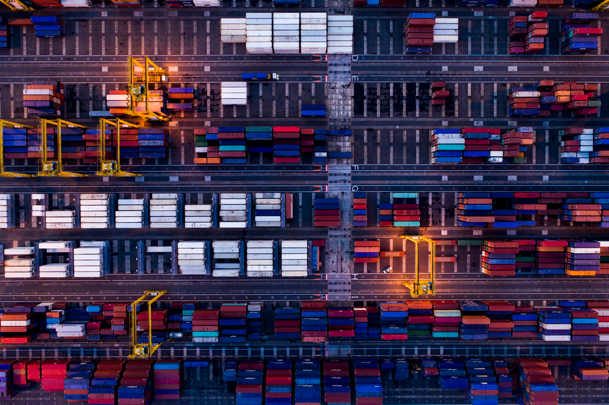 Logistics shipping yard